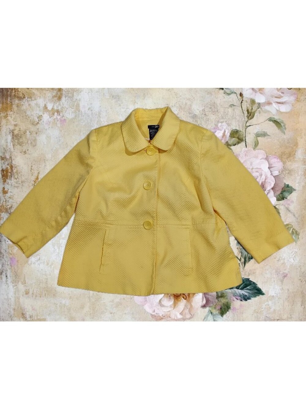 Jacket East 5th women yellow cotton blazer 18W